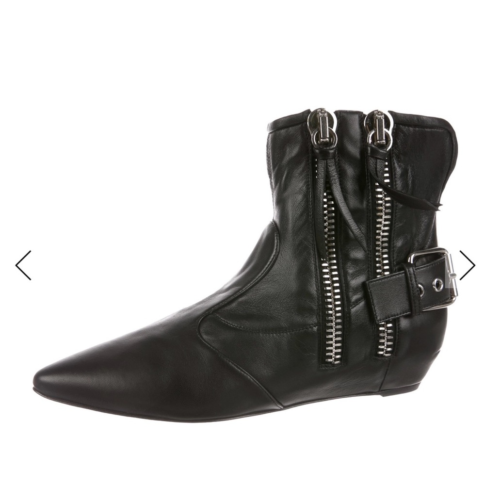 Giuseppe Zanotti Leather Wedge Boots Size: 9 | It 39 View 2